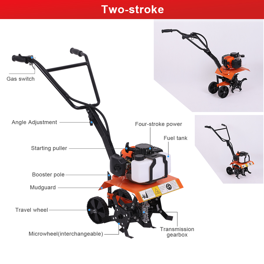 Mini Tiller Gas Cultivator 2 S - Garden Tiller Mini recension och pris