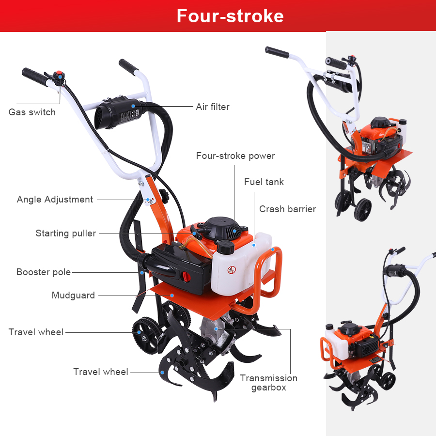 Mini Tiller Gas Cultivator 2 S - Garden Tiller Mini recension och pris