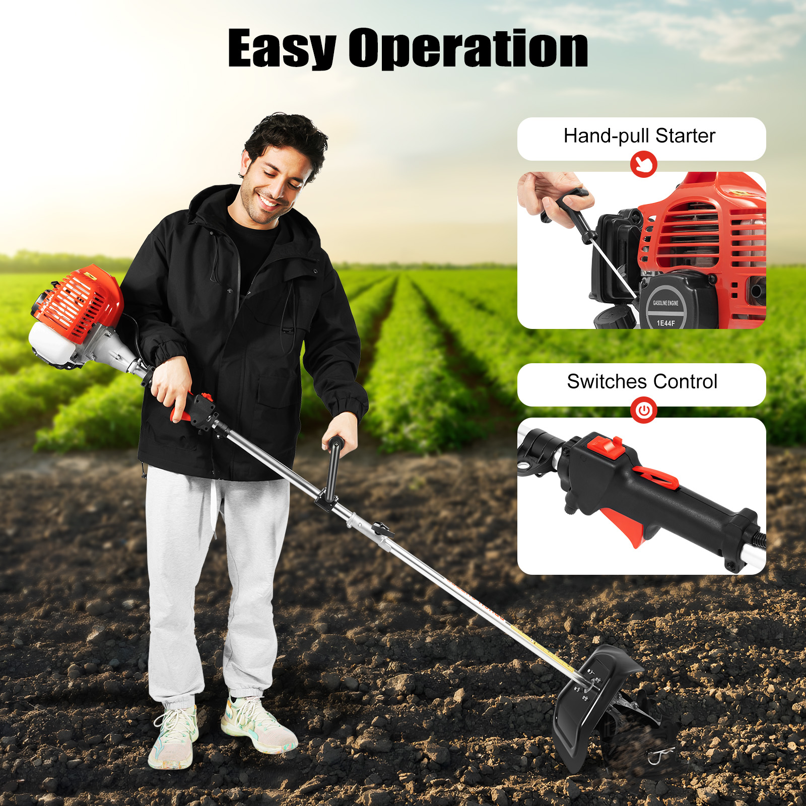 Mini Tiller Cultivator, 51.7cc - Garden Tiller Mini recension och pris