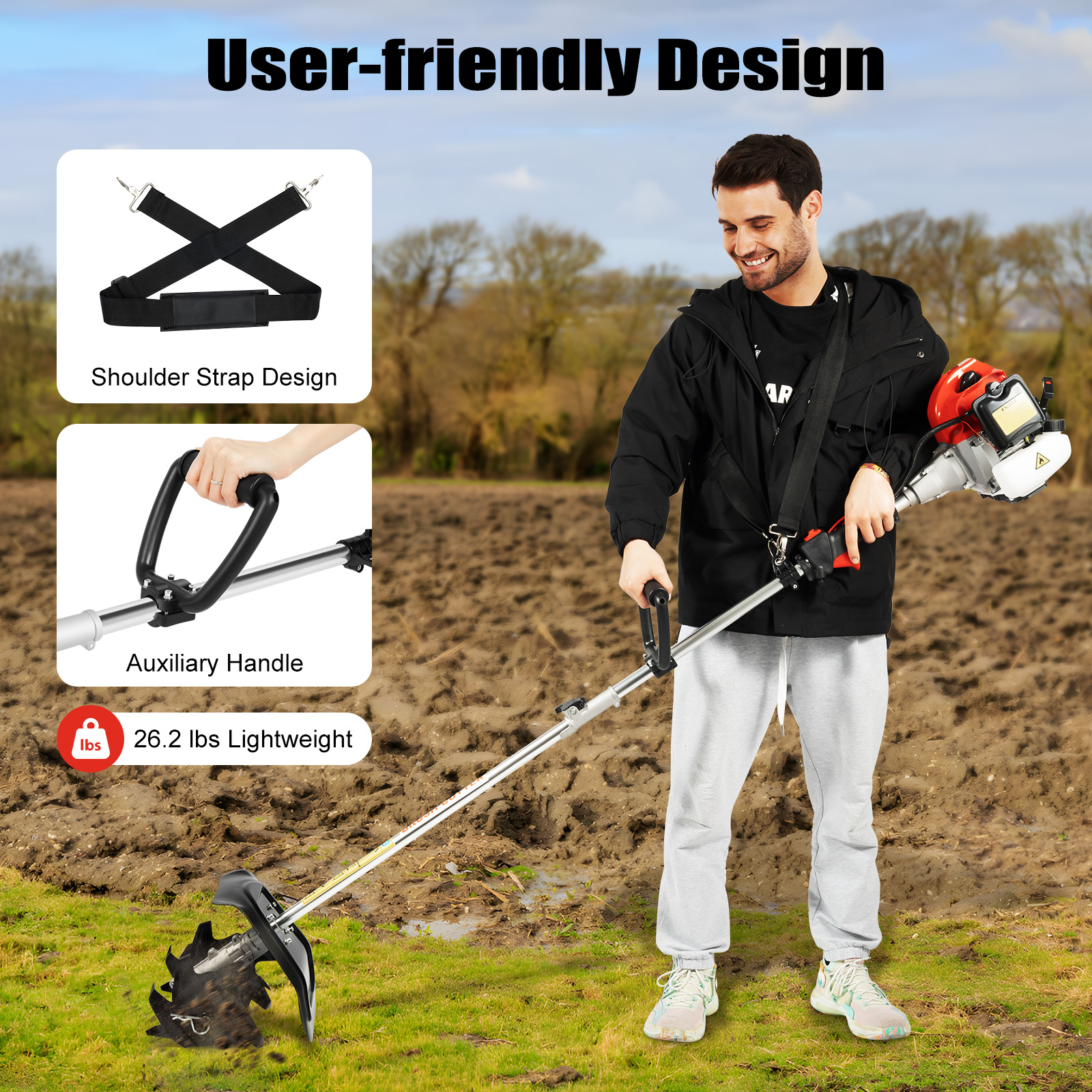 Mini Tiller Cultivator, 51.7cc - Garden Tiller Mini recension och pris